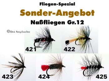 Sonder-Angebot English Wetflies / Englische Nassfliege Gr.12 by Turrall (5 Sorten zur Auswahl)