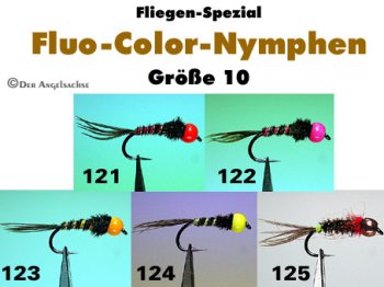 Fluo Color Nymphen in Größe #10 (5 verschiedene Farben zur Auswahl)