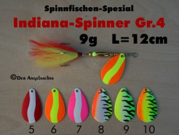 Indien-Bucktail-Spinner Gr.4 8.5g ( 6 Farben zur Auswahl)