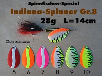 Indien-Bucktail-Spinner Gr.8 28g (6 Farben zur Auswahl)