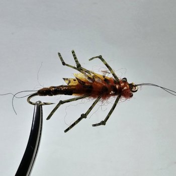 Stonefly Nymph #4 Rehbraun mit Gummibeinen