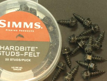Simms Hardbite Stud Felt Die Spikes für Watschuhe mit Filz-Sohle.