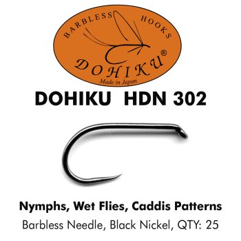 DOHIKU HDN 302 Fliegenhaken für Nymphen, Naßfliegen und Caddis