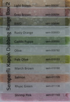 Semperfli Kapok Dry Fly Dubbing Full Selection Dispenser