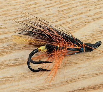 Turrall Double Salmon THUNDER LIGHTNING Gr.8 Klassische englische Lachsfliege auf Doppelhaken