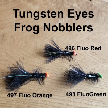 Fluo Tungsten Eyes Frog Nobbler Black Gr.8 (3 Sorten zur Auswahl)