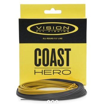 Vision Hero COAST 95 Flyline SlomoHead Die Meerforellen-Fliegenschnur Slomo mit Floating Runningline mit 3 fängigen Gratis-Meerforellenfliegen