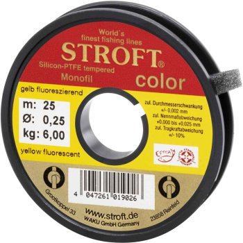 STROFT Color Fluoreszierend Gelb 25m Das ideale Vorfachmaterial für deine Bissanzeigervorfächer
