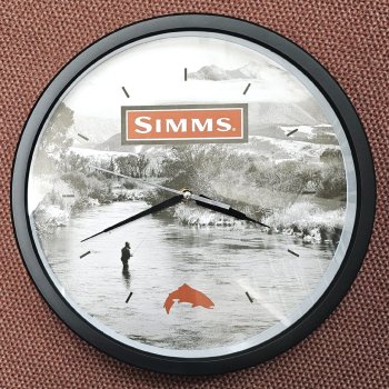 Simms Trout Clock Die Wanduhr mit Forellen-Motiv für den Fliegenfischer