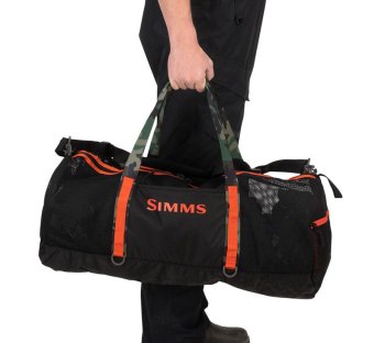 Simms Challenger Mesh Duffel - 60L Black Die luftige Transporttasche für deine Watbekleidung