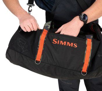 Simms Challenger Mesh Duffel - 60L Black Die luftige Transporttasche für deine Watbekleidung