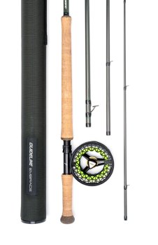 Guideline Embrace DH #7/8 12Ft Fly Fishing Salmon Combo Mit 6 fängigen Gratis-Lachs-Fliegen in einer praktischen Fliegenbox.