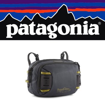 Patagonia Stealth Switch Pack 5L in Forge Grey W/ Graze Green (FRGZ) Kann als Brust-, Hüft- oder Sling-Pack getragen.