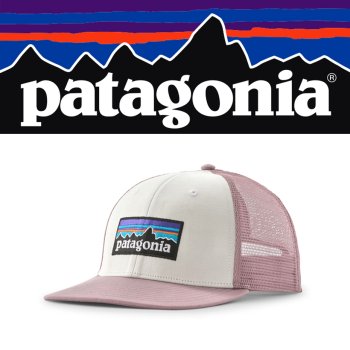 Patagonia P-6 Logo Trucker Hat in White w/ Qiet Violet (WIQV)