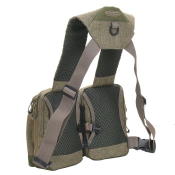 Zwei praktische Brusttaschen am Tragesystem, ideal zum Fliegenfischen!