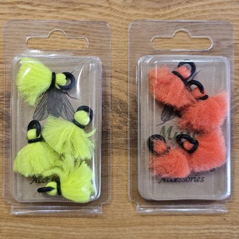 Musca Yarn Strike Indicator Bissanzeiger in Gelb und Orange zur Auswahl