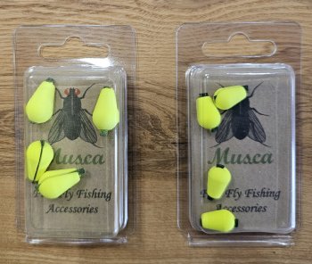 Musca Teardrop Foam Strike Indicator Fluo Yellow Hoch aufschwimmende Bissanzeiger in Fluo Yellow