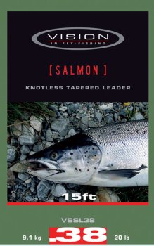 Vision SALMON Leader 15Ft Lachs-Vorfächer POWERFUL LONG BUTT SALMON LEADER pre looped