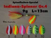 Indien-Bucktail-Spinner Gr.4 8.5g ( 6 Farben zur Auswahl)