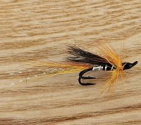 Turrall Double Salmon ALLYS SHRIMP CASCADE Gr.12 Klassische englische Lachsfliege auf Doppelhaken