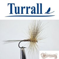 Turrall No.23 Rhitrogena Dun in Größe 16 Special European Dry -Eine klassische, traditionelle Trockenfliege aus England-