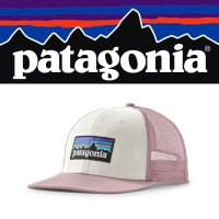 Patagonia P-6 Logo Trucker Hat in White w/ Qiet Violet (WIQV)