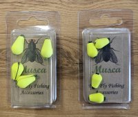 Musca Teardrop Foam Strike Indicator Fluo Yellow Hoch aufschwimmende Bissanzeiger in Fluo Yellow