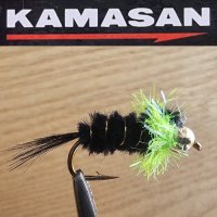 Kamasan Tungsten Montana Crystal Fluo Green Größe 8 Die reizende, unwiderstehliche Steinfliegen-Nymphe.